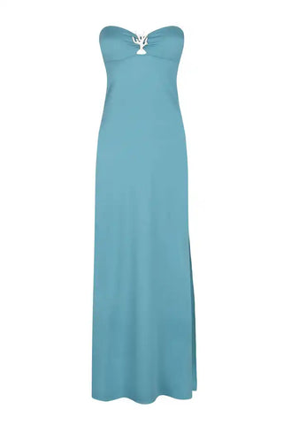 ALICIA SWIM YASMEEN BANDEAU DRESS IN HORIZON