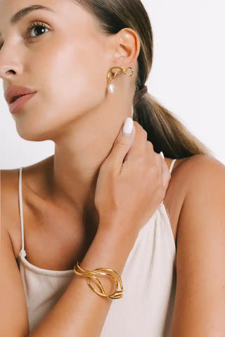PIERETTI KUBE CUFF BRACELET GOLD PLATE 18KT