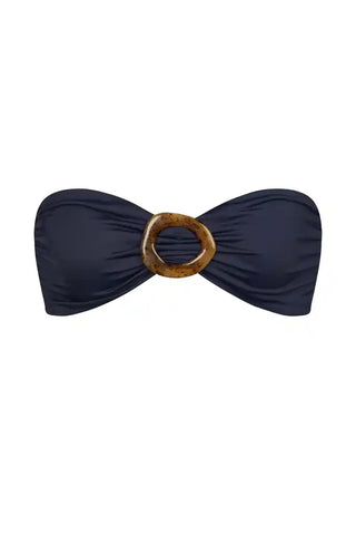 ALICIA SWIM KATE BUCKLE BIKINI TOP IN CAVIAR