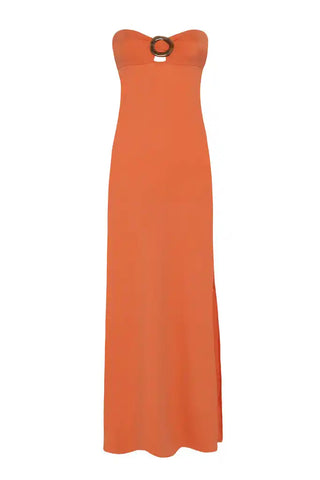 ALICIA SWIM YASMEEN BANDEAU DRESS IN SUNSET