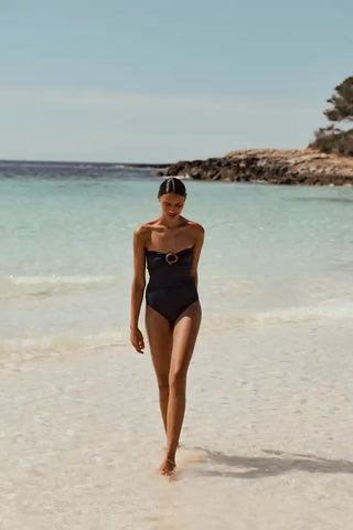 ALICIA SWIM CATHERINE ONE-PIECE SWIMSUIT IN CAVIAR