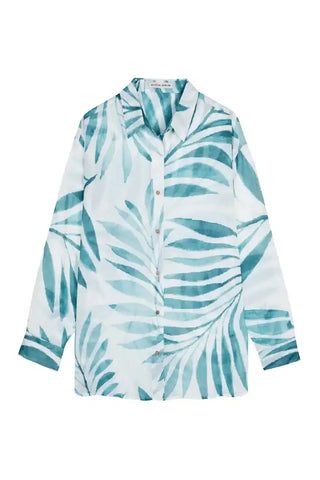 ALICIA SWIM OVERSIZED SHIRT COVER-UP IN PALMS