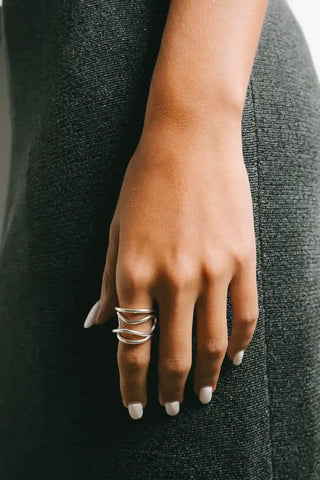 PIERETTI FARAH STATEMENT RING SILVER PLATE 925