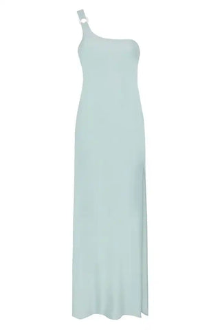 ALICIA SWIM SHALOM - ONE-SHOULDER BEACH DRESS IN COASTAL