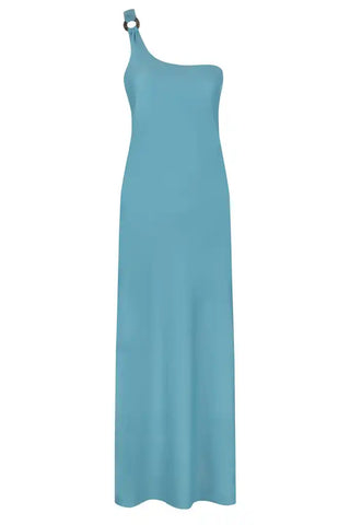 ALICIA SWIM SHALOM - ONE-SHOULDER BEACH DRESS IN HORIZON