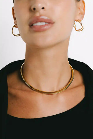 PIERETTI FERGIE CHOKER NECKLACE GOLD PLATE 18K