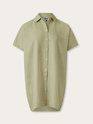 LOVE BRAND KERALA GREEN MAYAGUANA LINEN SHIRT DRESS