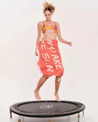 SUN OF A BEACH YOU ARE THE SUN ORANGE FEATHER BEACH TOWEL